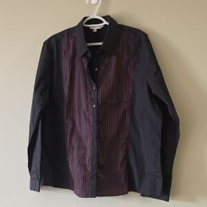 Ladies Biz Collection Black and Red Striped Shirt